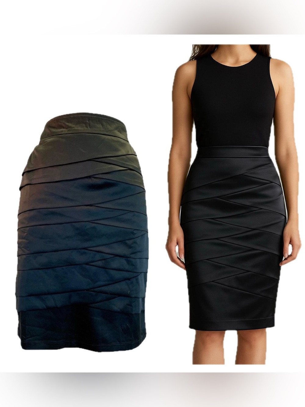 Kopa Black ruched pencil skirt size medium